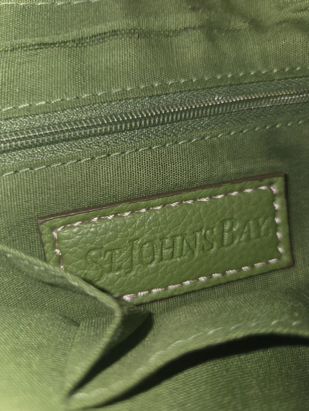 St. John’s Bay Genuine Leather Green Hobo Shoulder Bag Purse